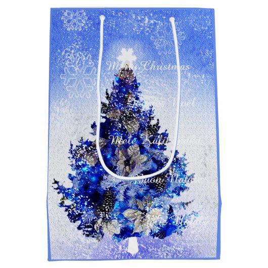 Dekorierter Blaubaum Mittlere Geschenktüte (Rückseite)