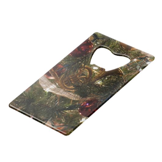 Dekorierter Christbaum Nah Geldbeutel Flaschenöffner (Rückseite Schrägansicht)