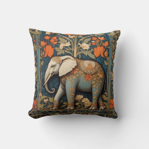 Dekorierter Elefant William Morris Inspiriert Flor Kissen