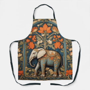 Dekorierter Elefant William Morris Inspirierte Blu Schürze