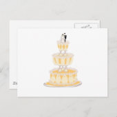 Dekorierter Hochzeitstorte Postkarte (Vorne/Hinten)