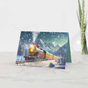 Dekorierter Holiday Train mit zusätzlichem Foto Karte