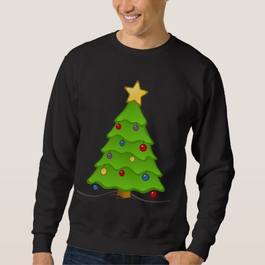 Dekorierter Holiday Tree Ugly Christmas Swaeter Sweatshirt (Vorderseite)