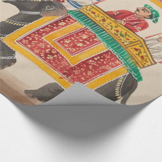 Dekorierter indischer Elefant mit einem kanopidier Geschenkpapier (Ecke)