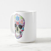Dekorierter Schädel Kaffeetasse (Vorderseite Links)