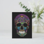 Dekorierter Schädel Postkarte (Stehend Vorderseite)