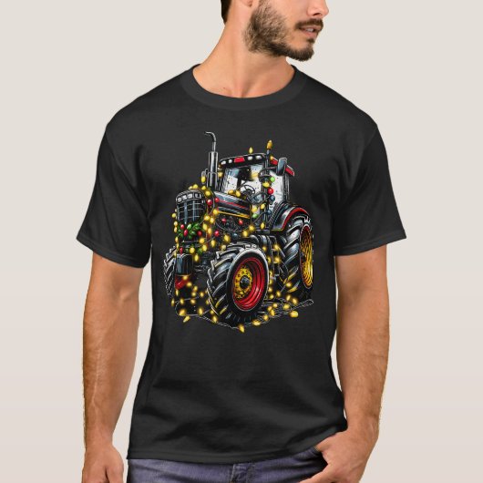 Dekorierter Traktor mit Lichterkette T-Shirt (Vorderseite)
