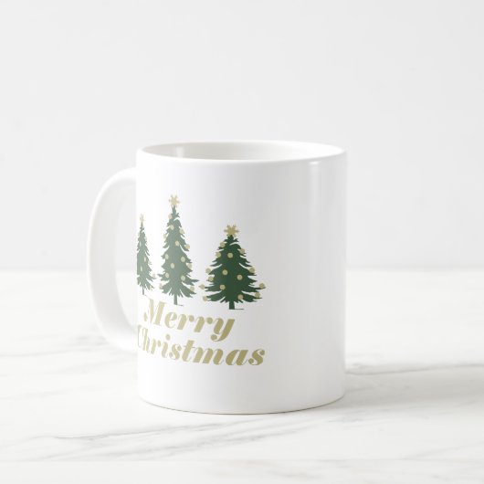 Dekorierter Urlaub Frohe Weihnachtskiefern Kaffeetasse (Vorderseite Links)