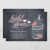 Dekorierter Vogelkäfig Brautdusche Einladung (Vorne/Hinten)