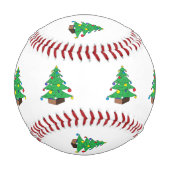 Dekorierter Weihnachtsbaum-Cartoon Baseball (Rückseite)