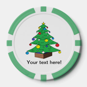 Dekorierter Weihnachtsbaum-Cartoon Pokerchips