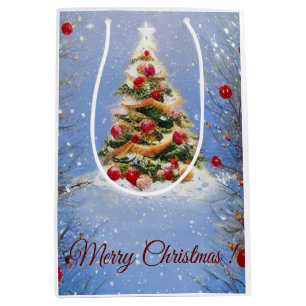 Dekorierter Weihnachtsbaum Mittlere Geschenktüte