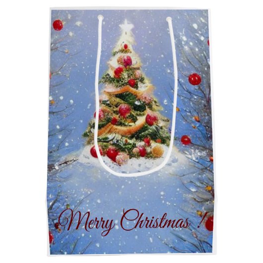 Dekorierter Weihnachtsbaum Mittlere Geschenktüte (Rückseite)