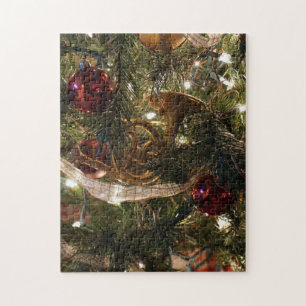 Dekorierter Weihnachtsbaum Nah Puzzle