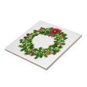 Dekorierter Weihnachtskranz Fliese (Seite)