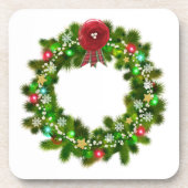 Dekorierter Weihnachtskranz Getränkeuntersetzer (Vorderseite)