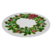 Dekorierter Weihnachtskranz Schneidebrett (Ecke)