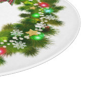 Dekorierter Weihnachtskranz Schneidebrett (Ecke)