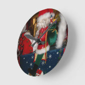 Dekorierter Weihnachtsmann Weihnachtskunst Print/D Runde Wanduhr (Winkel)