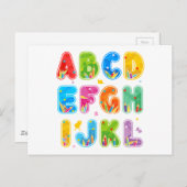 Dekoriertes ABC-Set, Buchstaben A-L Postkarte (Vorne/Hinten)