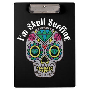 Dekoriertes abstraktes Totenkopf-Clipboard Klemmbrett