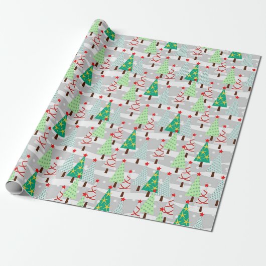 Dekoriertes Baumwrapping Papier Geschenkpapier (Ungerollt)