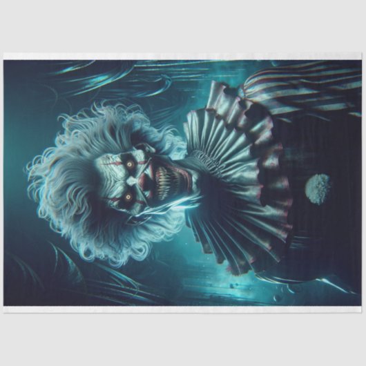 Dekoriertes Beängstigendes Clownpapier Seidenpapier (Vorderseite)