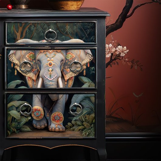 Dekoriertes Boho Elephant Decoupage Seidenpapier