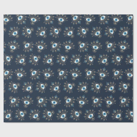 Dekoriertes griechisches Eye Türkisches Schutzsymb Geschenkpapier (Flach)