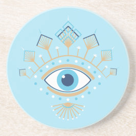 Dekoriertes griechisches Eye Türkisches Schutzsymb Getränkeuntersetzer