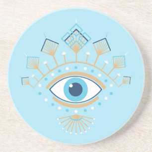 Dekoriertes griechisches Eye Türkisches Schutzsymb Getränkeuntersetzer