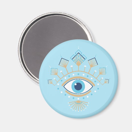 Dekoriertes griechisches Eye Türkisches Schutzsymb Magnet (Vorderseite/Rückseite)