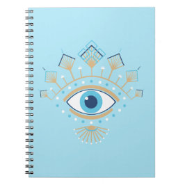 Dekoriertes griechisches Eye Türkisches Schutzsymb Notizblock