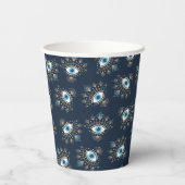 Dekoriertes griechisches Eye Türkisches Schutzsymb Pappbecher (Rückseite)