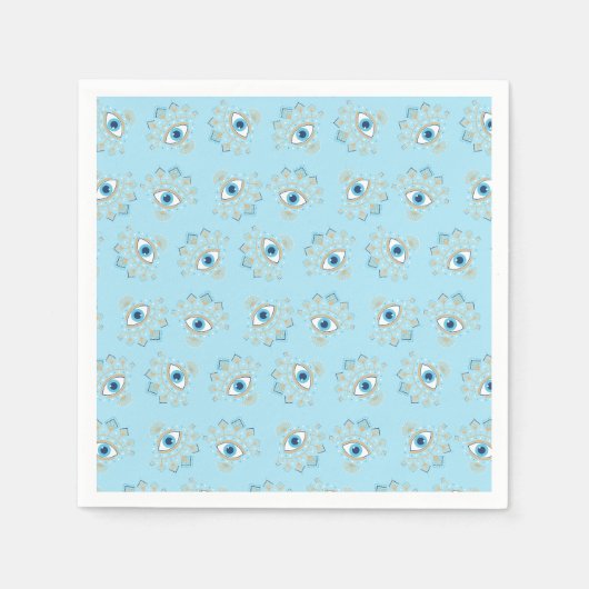 Dekoriertes griechisches Eye Türkisches Schutzsymb Serviette (Vorderseite)