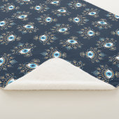 Dekoriertes griechisches Eye Türkisches Schutzsymb Sherpadecke (3/4)