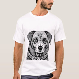 Dekoriertes Hundportrait T-Shirt