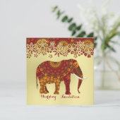 Dekoriertes indisches Verziertes Elefantendesign Einladung (Stehend Vorderseite)