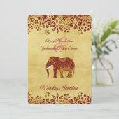 Dekoriertes indisches Verziertes Elefantendesign Einladung (Stehend Vorderseite)