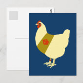 Dekoriertes Kriegshähnchen Postkarte (Vorne/Hinten)