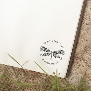 Dekoriertes Libellenbuch aus der Bibliothek von Gummistempel