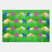 Dekoriertes Ostereier Grüngras Blumenkohl Foto Geschenkpapier Set (Vorderseite)