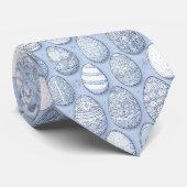 Dekoriertes Ostereier Muster Blue ID1096 Krawatte (Gerollt)