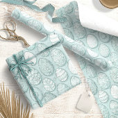 Dekoriertes Ostereier Muster Mint ID1096 Geschenkpapier