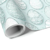 Dekoriertes Ostereier Muster Mint ID1096 Geschenkpapier (Rolleneckpunkt)