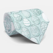 Dekoriertes Ostereier Muster Mint ID1096 Krawatte (Gerollt)