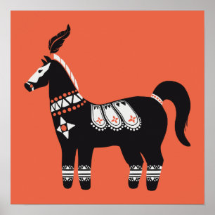 Dekoriertes Pferd Poster