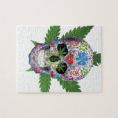 Dekoriertes Schädelleaf Puzzle (Horizontal)