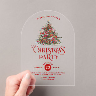 Dekoriertes Weihnachtsbaum Weihnachtsgebäck Party  Acryleinladungen