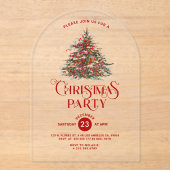 Dekoriertes Weihnachtsbaum Weihnachtsgebäck Party  Acryleinladungen (Vorderseite)